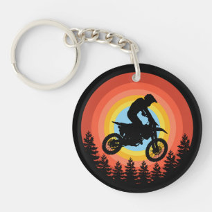 MOTOCROSS-ÅKARE VINTAGE SOLNEDGÅNG