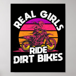 Motocross Älskare Tävla Bikers Real Girls Ride Poster