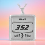 Motocross-Anpassningsbarnas nummer och Namn Silverpläterat Halsband<br><div class="desc">Visa av kärlek för motocross med vårt Anpassningsbar nummer och Namn Silver-platsade Necklace. Vårt högkvalitativa och varaktiga halsband är ett tillbehör till perfekten för alla motokorsentusiaster. Hämta din nu och gör en påstående!</div>