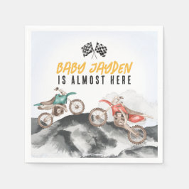 Motocross Baby Shower Bord Dekoration Pappersservett