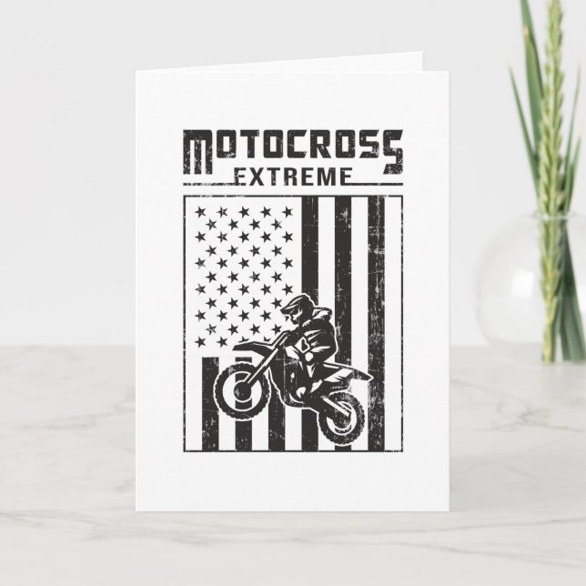 Motocross Biker Dirt Motorcycle Funny Gift Idea Kort (Framsida)