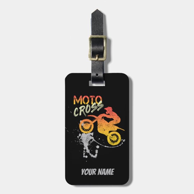 Motocross Biker för motorcykel och motorcykel vint Bagagebricka (Vertikal Framsida)