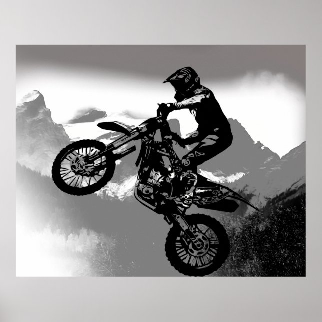 Motocross Biker - Rocky mountains Poster (Framsidan)