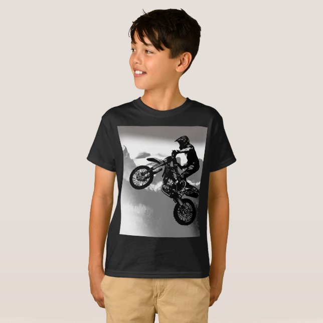 Motocross Biker - Rocky mountains T-Shirt (Hel framsida)