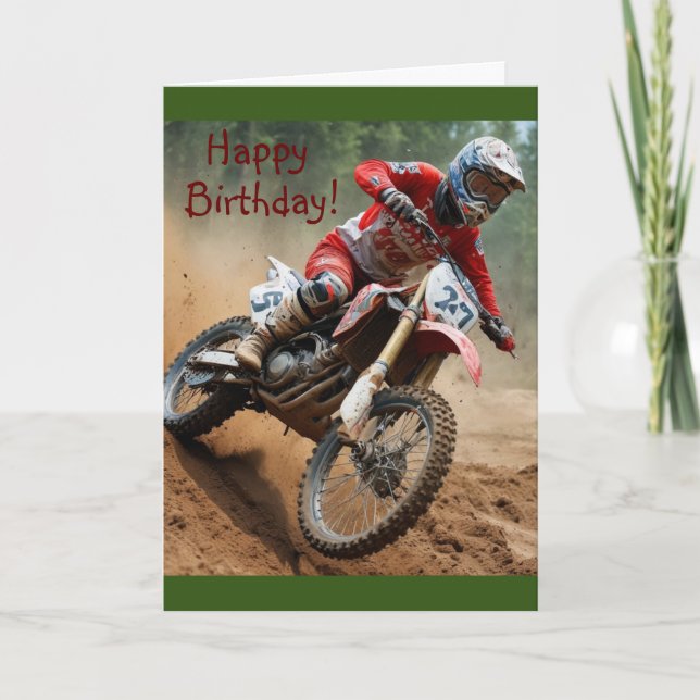 Motocross Birthday Helgkort (Framsida)