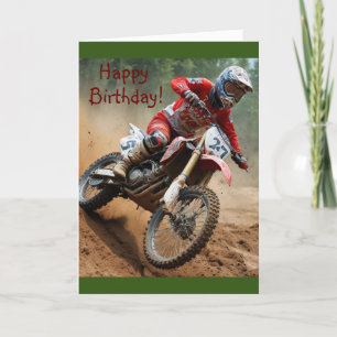 Motocross Birthday Helgkort