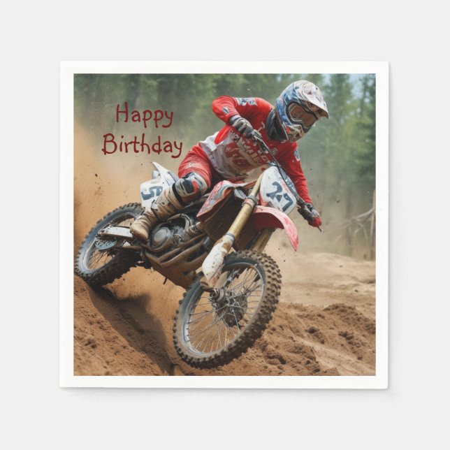 Motocross Birthday Pappersservett (Framsidan)