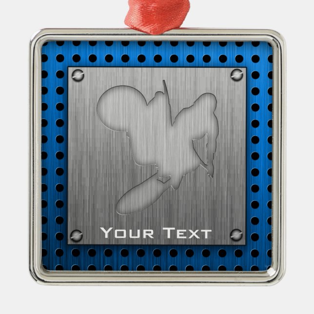 Motocross; Borstad Metall-look Julgransprydnad Metall (Framsidan)