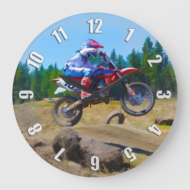 Motocross Dirt-Bike Champion Racer 2 Stor Klocka (Framsida)