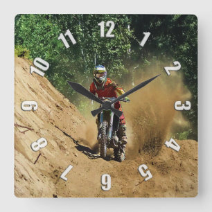 Motocross Dirt-Bike Champion Tävling Fyrkantig Klocka