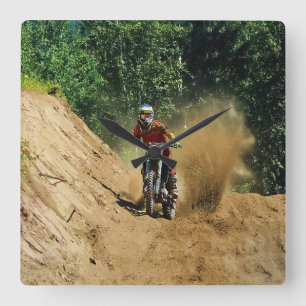 Motocross Dirt-Bike Champion Tävling Fyrkantig Klocka