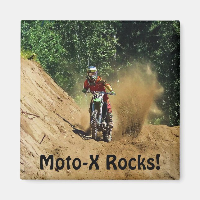 Motocross Dirt-Bike Champion Tävling Magnet (Framsidan)