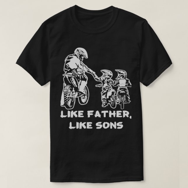 Motocross Dirt Bike-gåva som Far som Son-gåva T Shirt (Design framsida)