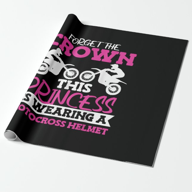 Motocross Dirt Bike Girl Presentpapper (Utrullad)