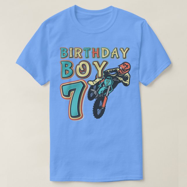 Motocross Dirt Bike Kids 7 Years Old Birthday Part T Shirt (Design framsida)