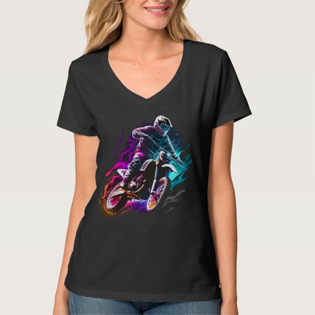 Motocross dirt bike motorcycle 2 t shirt (Framsida)