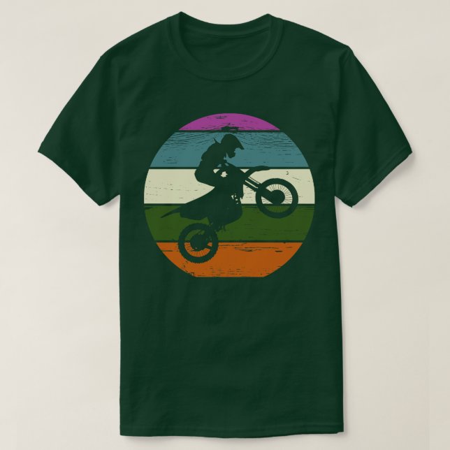 Motocross Dirt Bike Motorcykel Sports Retro T Shirt (Design framsida)