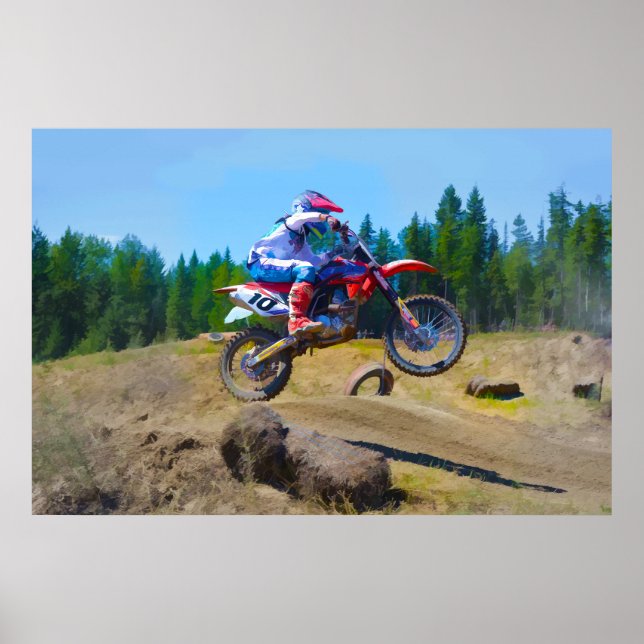 Motocross Dirt-Bike Racer Launching Poster (Framsidan)