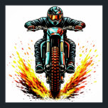 Motocross Dirt Bike Rider With Fiery Trail Extreme Poster<br><div class="desc">Fuel your love of adrenaline and extreme sports with this bold motocross rider design featuring a dirt bike racer charging forward, leaving a blazing, fiery trail behind. Perfect for motocross enthusiasts, dirt bike racers, off-road riders, and fans of high-energy motorsports, this dynamic graphic captures the speed, power, and intensity of...</div>