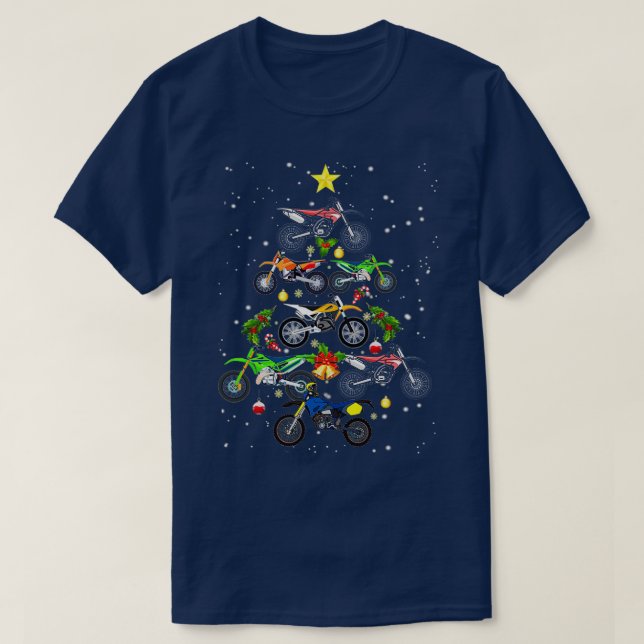 Motocross Dirt Bike Tree Christmas TL  T Shirt (Design framsida)