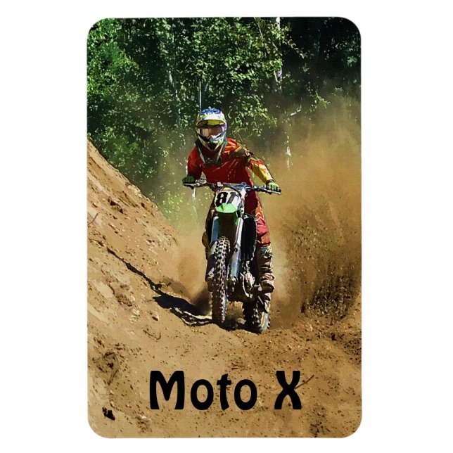 Motocross Dirt-Racer Sports Art Magnet (Vertikal)