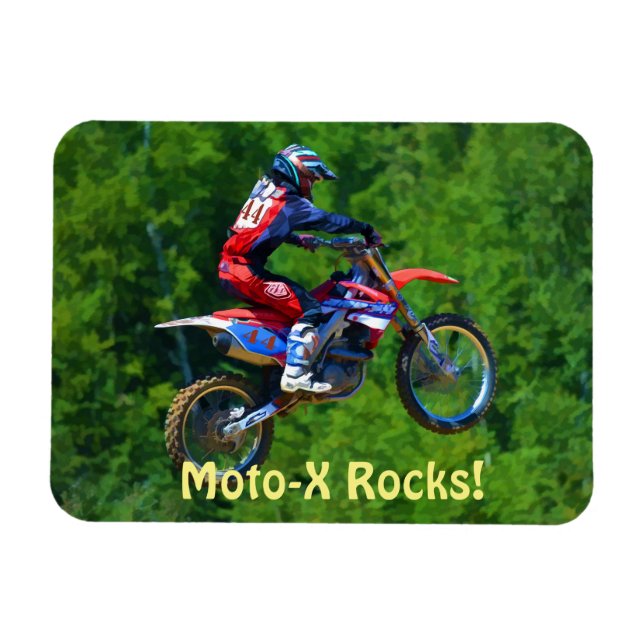 Motocross Dirt-Racer Sports Art Magnet (Horisontell)