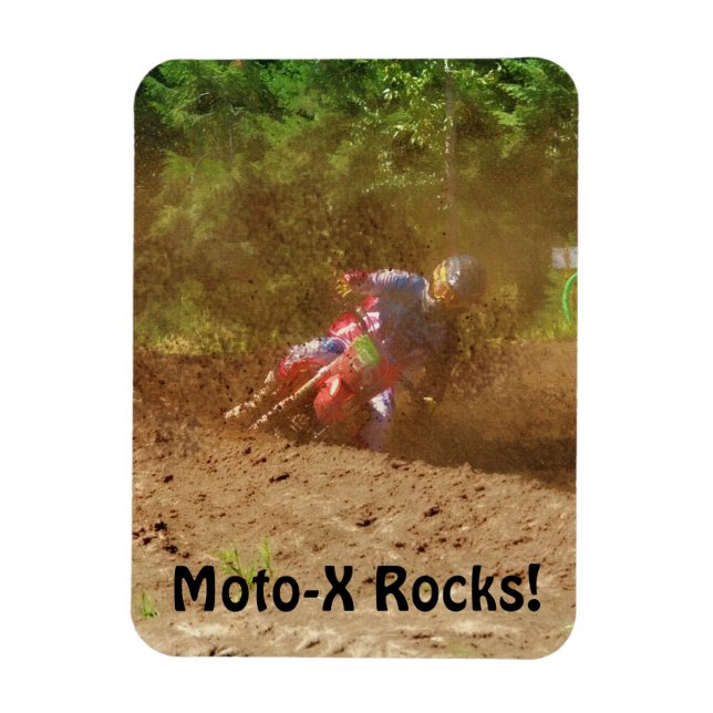 Motocross Dirt-Racer Sports Art Magnet (Vertikal)