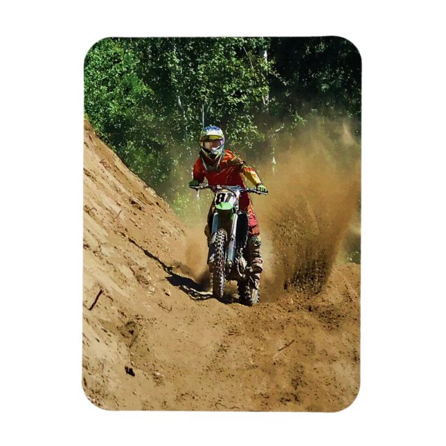 Motocross Dirt-Racer Sports Art Magnet (Vertikal)