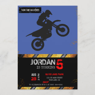 Motocross-drivrutin - Välj bakgrund färg Inbjudningar