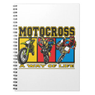 Motocross en livsföring anteckningsbok med spiral