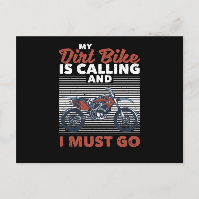 Motocross Enduro Biker Min Dirt Bike ringer och Vykort (Framsida)