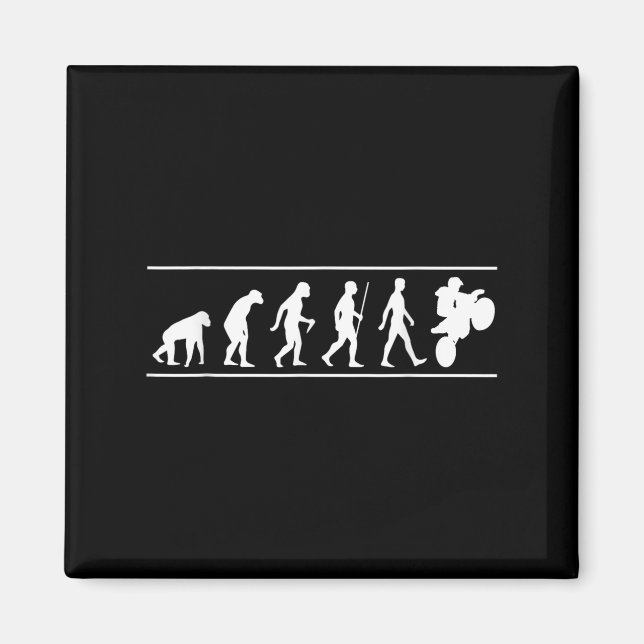 Motocross Evolution Dirt Bike Rider Funny Magnet (Framsidan)