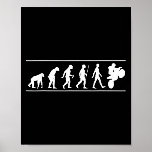 Motocross Evolution Dirt Bike Rider Funny Poster