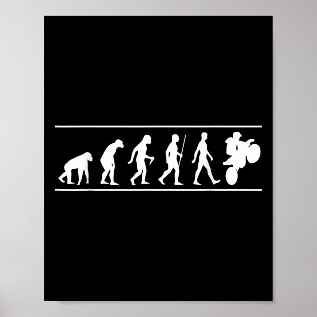 Motocross Evolution Dirt Bike Rider Funny Poster (Framsidan)