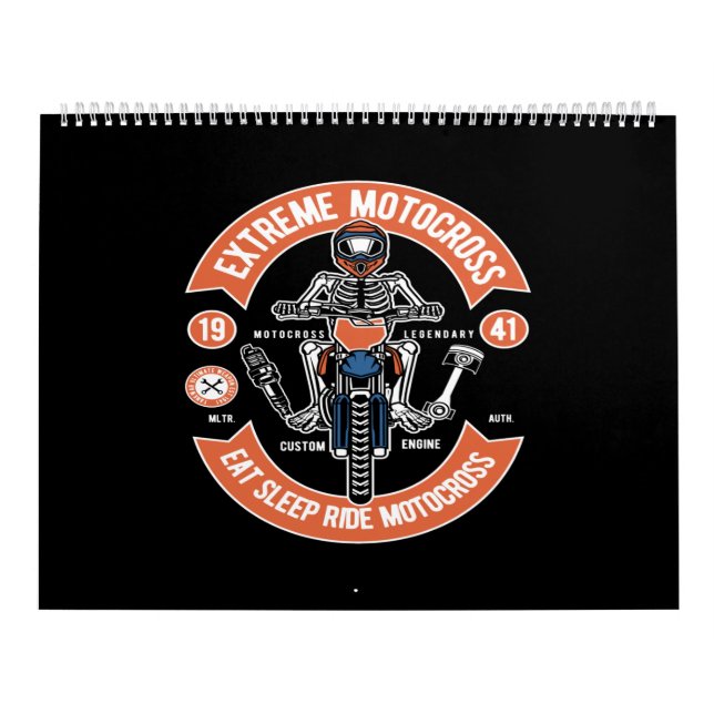 Motocross (extrema motocross-over)-viloläge för vi kalender (Omslag)