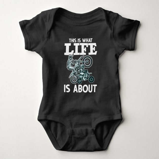 Motocross Family Far Son Dirt Bike T Shirt (Framsida)