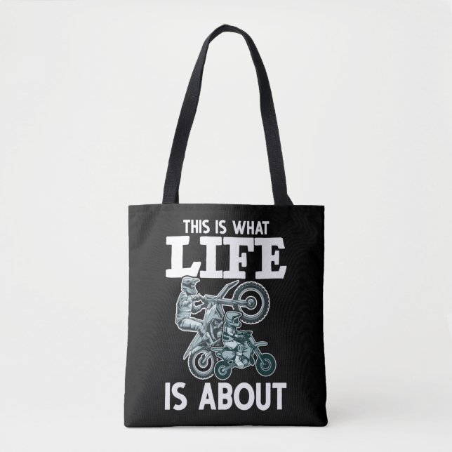 Motocross Family Far Son Dirt Bike Tygkasse (Framsida)