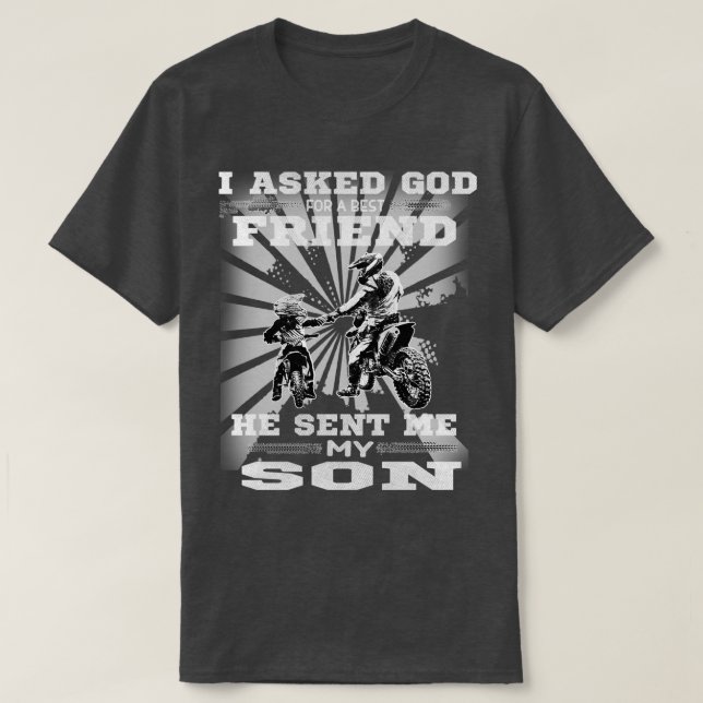 Motocross Far som son Gud skickade min bästa vän T Shirt (Design framsida)