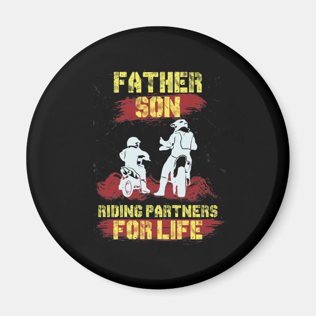 Motocross Far Son Riding Partners Magnet (Framsidan)