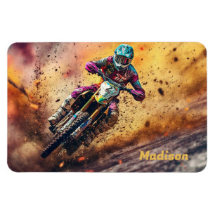 Motocross för anpassat namn magnet