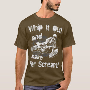 Motocross funy-pipa gör hennes kräm-gåva t shirt