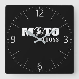 Motocross Fyrkantig Klocka