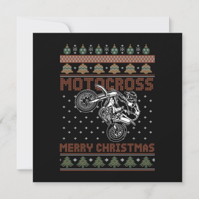 Motocross God jul Biker Motorcycle Gift Inbjudningar (Framsida)