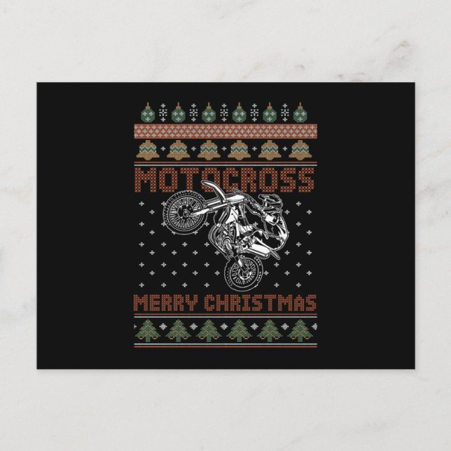 Motocross God jul Biker Motorcycle Gift Vykort (Framsida)