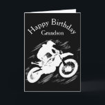 Motocross Grandson Birthday Sport Motorcycle Tävli Kort<br><div class="desc">Tävla av motorcyklar för tävlingssport</div>