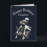 Motocross Grandson Birthday Sport Motorcycle Tävli Kort<br><div class="desc">Tävla av motorcyklar för tävlingssport</div>