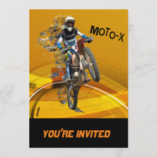 Motocross-hjul i Biet Abstrakt Desert Text Inbjudningar