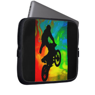 Motocross i en sol- härdsmälta laptop sleeve