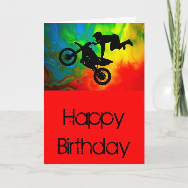 Motocross i en Solar Flare Up Kort (Framsida)