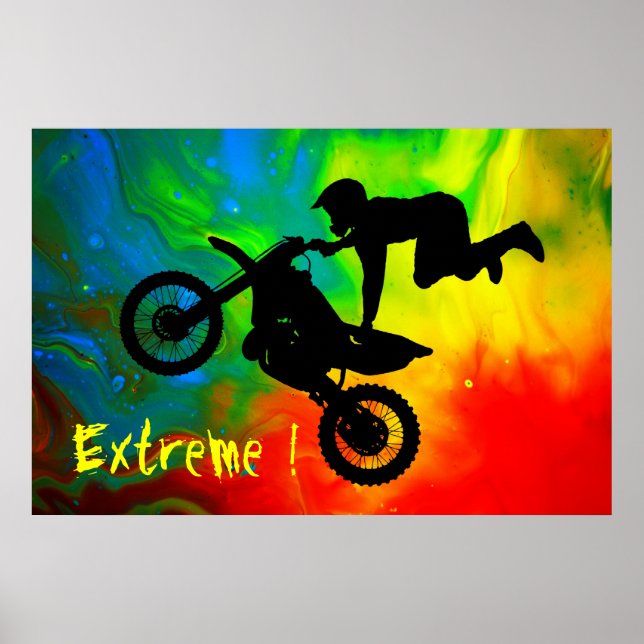 Motocross i en Solar Flare Up Poster (Framsidan)